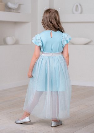 Леония нарядная юбка бирюзовый