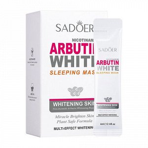 Осветляющая ночная маска для лица с арбутином Sadoer Nicotinamide Arbutin White Sleeping Mask 20 x 4мл