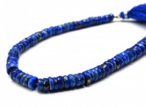 Бусины из лазурита афганского диски с гранями 5-8мм, 20см, 82 бусины