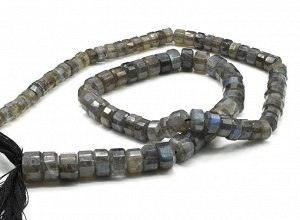 Бусины из лабрадора диски на увеличение, 41см, 94 бусины, 43,4г