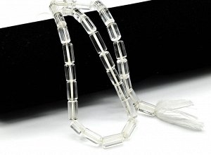 Бусины из горного хрусталя цилиндр на увеличение гр.6*10-7*11мм, 40см, 35 бусин, 30г