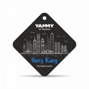 Ароматизатор подвес. сити "Yammy" картон с пропиткой Квадрат "Hong Kong" (1/200)