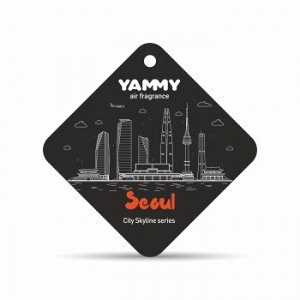 Ароматизатор подвес. сити "Yammy" картон с пропиткой Квадрат "Seoul" (1/200)