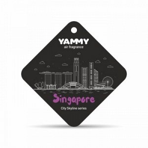 Ароматизатор подвес. сити "Yammy" картон с пропиткой Квадрат "Singapore" (1/200) CSP05