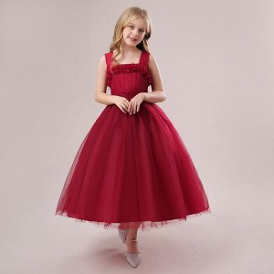 Платье детское, цвет бордовый