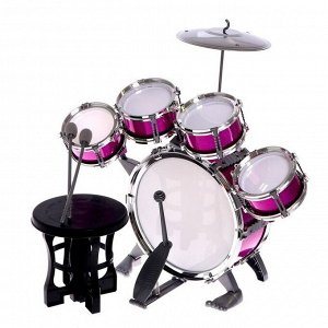 Барабанная установка «Басист», 5 барабанов, тарелка, палочки, педаль, стул, МИКС, уценка (помята упаковка)