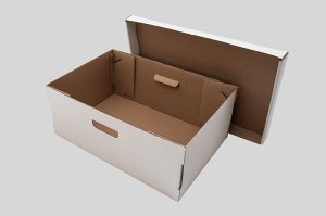 Приморская коробка Коробка супер плотная 600*400*250 мм для хранения и переезда с ручками и крышкой