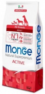 Monge Dog Speciality Active корм для активных собак с курицей 12 кг