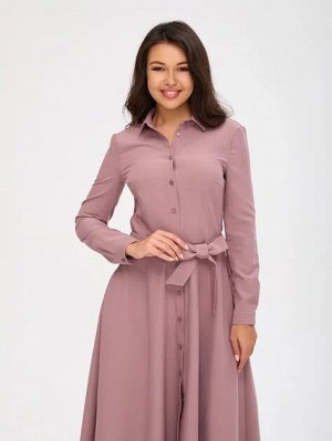 Платье рубашка женское демисезонное МАКСИ длинный рукав цвет Бежевый LONG (однотонное)