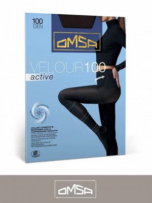 OMSA Velour Active 100 теплые колготки женские с поддерживающими шортиками и распределенным давлением