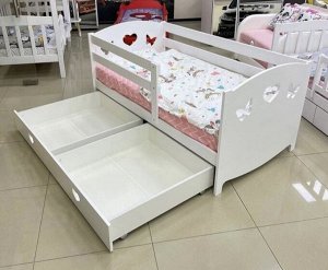Детская кровать "Эко-9" 160*80 см МДФ c бортиком и ящиками