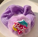 Текстильная резинка для волос с мультяшным декором, фиолетовый