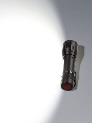Фонарь светодиодный алюминиевый 3Вт LED+ 3 Вт COB, AA, черный (SBF-104)