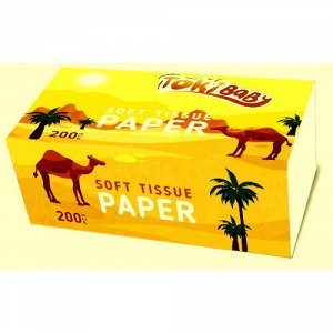 Салфетки бумажные Tokibaby Выдергушки, 200 шт., 2 слоя, в мягкой упаковке.