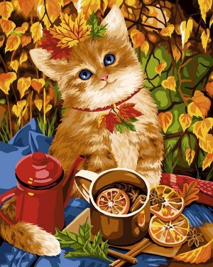 Рисование по номерам Русская живопись 40*50 Рыжий котёнок