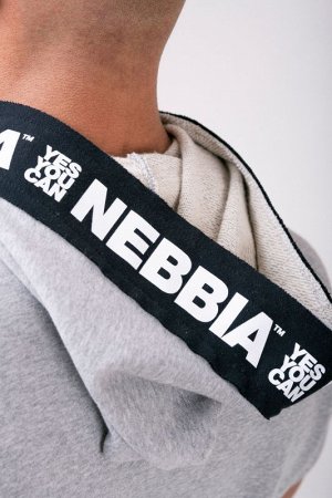 Мужская футболка NEBBIA Rag top with a hoodie 175 (Светло-серый)