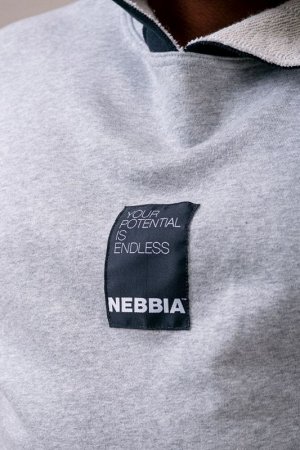 Мужская футболка NEBBIA Rag top with a hoodie 175 (Светло-серый)