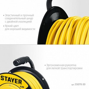 STAYER Силовой удлинитель на катушке