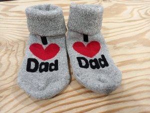 Носки махровые ясельные для новорожденных I LOVE DAD/MAM