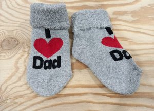 Носки махровые ясельные для новорожденных I LOVE DAD/MAM