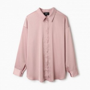 Блузка женская шелковая MIST plus-size, пыльная роза
