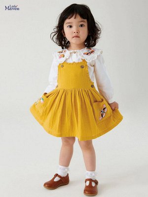 Детский сарафан с цветами, цвет желтый