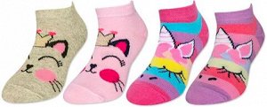Носки детские хлопковые для девочки с принтом Котик, единорог