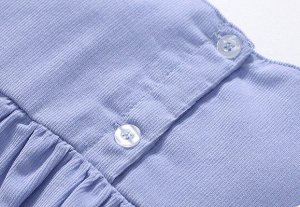 Костюм, блуза и сарафан с уточками, цвет голубой