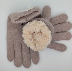Перчатки женские из ангорки с меховым подкладом