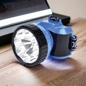 Налобный фонарь аккумуляторный  1ВТ + 8 LED Smartbuy, синий (SBF-25-B)