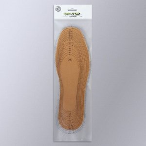 Стельки для обуви, утеплённые, универсальные, 25-39 р-р, 25,5 см, пара, цвет коричневый