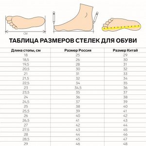 Стельки для обуви, УТЕПЛЕННЫЕ, универсальные, 35-41 р-р, пара, цвет коричневый
