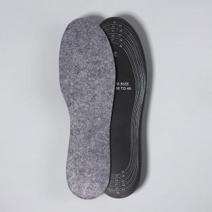Стельки для обуви, универсальные, 36-46 р-р, 29 см, пара, цвет чёрный/серый