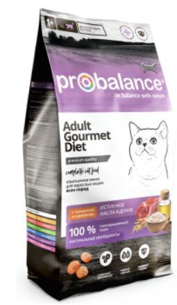 ProBalance Gourmet Diet сухой корм для кошек Говядина/Кролик 1,8 кг АКЦИЯ!