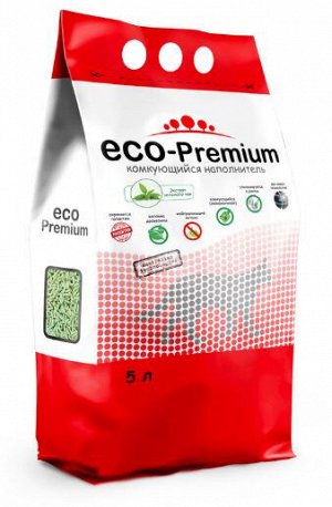 Наполнитель ECO-Premium древесный комкующийся 5л Зеленый чай