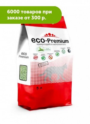 Наполнитель ECO-Premium древесный комкующийся 5л Зеленый чай