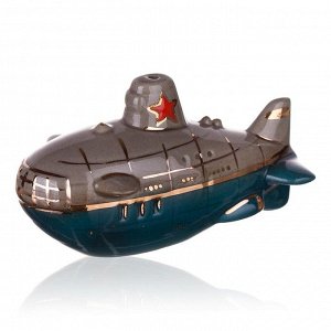 Фарфоровая елочная игрушка "Подводная лодка"
