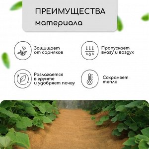 Кокосовое полотно для мульчирования, 3 ? 0,5 м, «Мульчаграм»