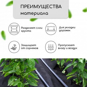 Материал для ландшафтных работ, 5?1.6 м, плотность 120 г/м?, спанбонд с УФ-стабилизатором, чёрный, Greengo, Эконом 30%