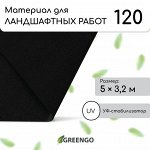 Материал для ландшафтных работ, 5 ? 3,2 м, плотность 120 г/м?, спанбонд с УФ-стабилизатором, чёрный, Greengo, Эконом 30%