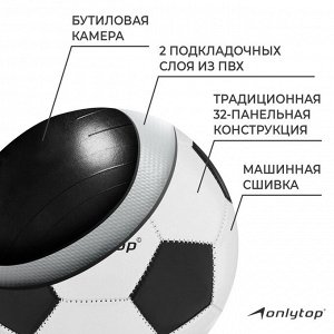 Мяч футбольный ONLYTOP, PVC, машинная сшивка, 32 панели, р. 4