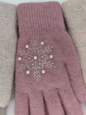 Перчатки женские из ангорки с меховым подкладом