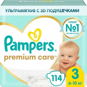 PAMPERS Подгузники Premium Care Midi (6-10 кг) Мега Упаковка 114