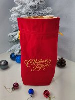 Мешочек бархатный для новогодних подарков 21*33*9см