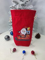 Мешочек бархатный для новогодних подарков 23*33*9см