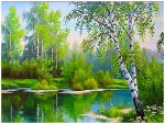 Алмазная мозаика  подрамник  полная выкладка   арт. JS29531 Природа