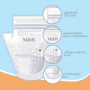 Набор пакетов для хранения и заморозки грудного молока, 200 мл, 15 шт.