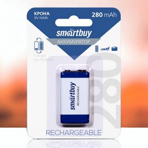 Аккумулятор (аккумуляторная батарейка) NiMh Smartbuy 9V /1BL 280 mAh  (SBBR-9V-1B280)