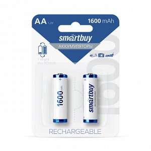 Аккумулятор (аккумуляторная батарейка) NiMh Smartbuy AA/2BL 1600 mAh (SBBR-2A02BL1600)