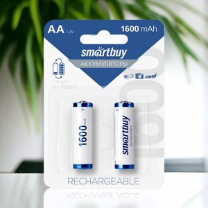 Аккумулятор (аккумуляторная батарейка) NiMh Smartbuy AA/2BL 1600 mAh (SBBR-2A02BL1600)